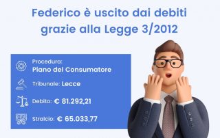 Federico è uscito dai debiti grazie alla Legge 3/2012