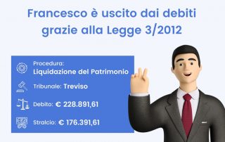 Francesco è uscito dai debiti grazie alla Legge 3/2012