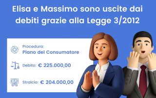 Elisa e Massimo sono usciti dai debiti grazie alla Legge 3/2012