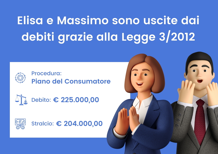 Elisa e Massimo sono usciti dai debiti grazie alla Legge 3/2012