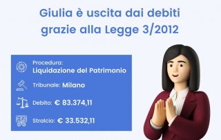 Giulia è uscita dai debiti grazie alla Legge 3/2012