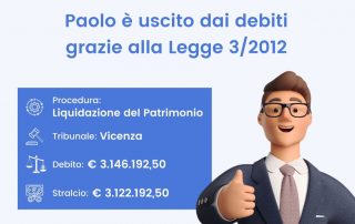 Paolo è uscito dai debiti grazie alla Legge 3/2012